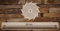 Dissolver 100 mm aus Polyamid 6 mit Dissolverwelle 300 mm lang, aus 10 mm sechskant Edelstahl rostfrei mit Zapfen 10 mm zur Verwendung in Bohrfuttern bis max. 10 mm (3/8")