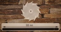 Dissolver 100 mm aus Polyamid 6 mit Dissolverwelle 500 mm lang, aus 10 mm sechskant Stahl