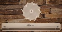 Dissolver 100 mm aus Polyamid 6 mit Dissolverwelle 500 mm lang, aus 10 mm sechskant Edelstahl rostfrei mit Zapfen 10 mm zur Verwendung in Bohrfuttern bis max. 10 mm (3/8")