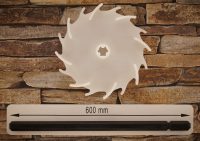 Dissolver 150 mm aus Polyamid 6 mit Dissolverwelle 600 mm lang, aus 14 mm sechskant Stahl