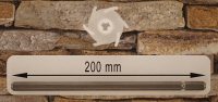 Dissolver 45 mm aus Polyamid 6 mit Dissolverwelle 200 mm lang, aus 8 mm sechskant Edelstahl rostfrei