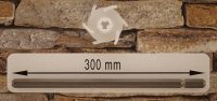 Dissolver 45 mm aus Polyamid 6 mit Dissolverwelle 300 mm lang, aus 8 mm sechskant Edelstahl rostfrei.