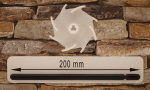 Dissolver 75 mm aus Polyamid 6 mit Dissolverwelle 200 mm lang, aus 8 mm sechskant Stahl