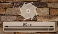 Dissolver 75 mm aus Polyamid 6 mit Dissolverwelle 200 mm lang, aus 8 mm sechskant Edelstahl rostfrei