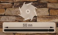 Dissolver 75 mm aus Polyamid 6 mit Dissolverwelle 500 mm lang, aus 8 mm sechskant Stahl