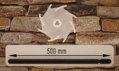 Dissolver 75 mm aus Polyamid 6 mit Dissolverwelle 500 mm lang, aus 8 mm sechskant Stahl