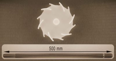 Dissolver 100 mm für Lebensmitteln und Medizintechik mit Dissolverwelle 500 mm lang mit Zapfen 10 mm