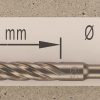 Hochleistungs- Hartmetall- Gesteinsbohrer 14 x 550 mm mit 4 Vollhartmetall-Schneiden
