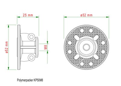 Klebepacker 50 mm mit Innengewinde M8