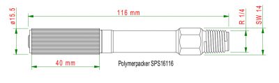 Stahl - Schraubpacker mit Spannmutter aus Kunststoff für Bohrloch 16 mm.